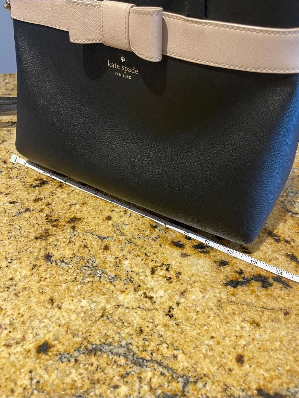 kate spade Black Satchel with Cream Bow Trim